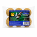 Packaged chicken pecker treat balls with a label on a white background